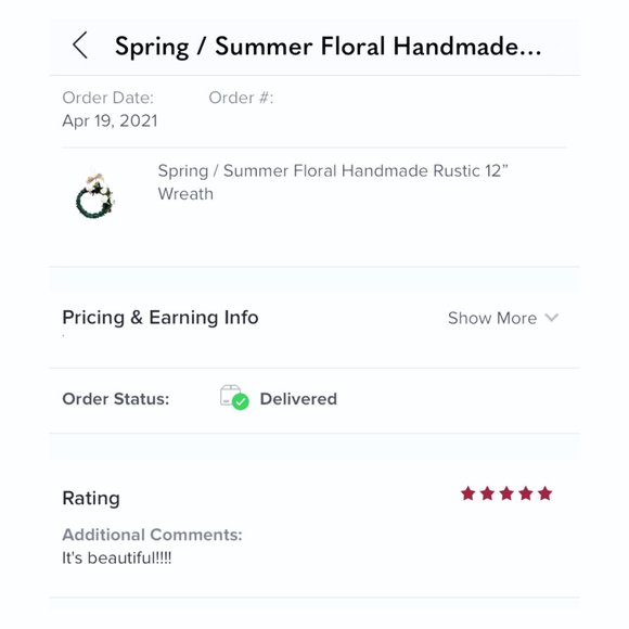 Spring / Summer Floral Handmade Boho Rustic 12” Bamboo Base Wreath - Picture 7 of 8